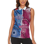 NSW Blues and QLD Maroons Rugby Personalised Women Sleeveless Polo Shirt 2026 Come On Together
