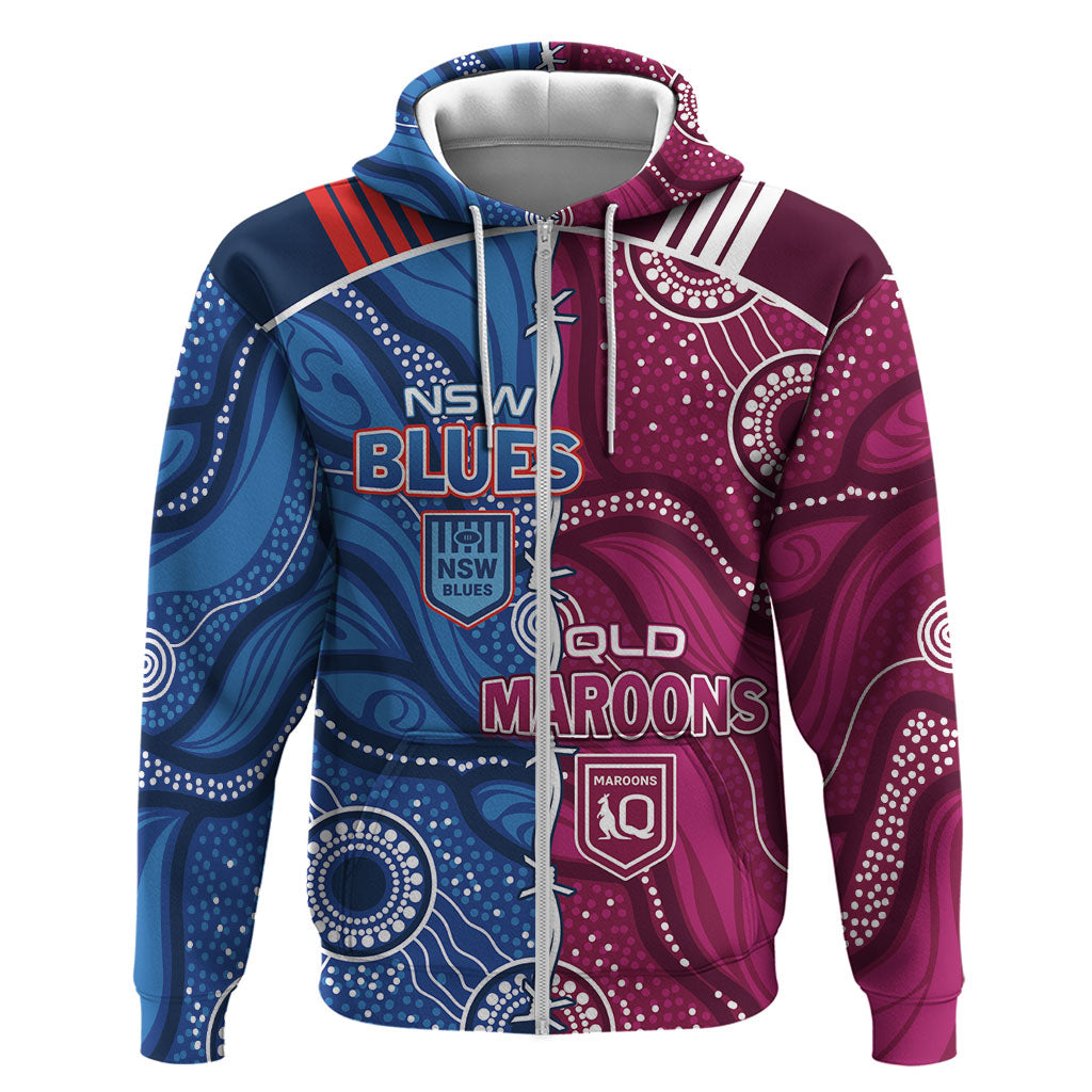 NSW Blues and QLD Maroons Rugby Personalised Zip Hoodie 2026 Come On Together