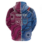 NSW Blues and QLD Maroons Rugby Personalised Zip Hoodie 2026 Come On Together