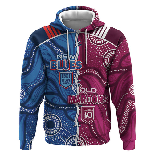 NSW Blues and QLD Maroons Rugby Personalised Zip Hoodie 2026 Come On Together