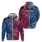 NSW Blues and QLD Maroons Rugby Personalised Zip Hoodie 2026 Come On Together
