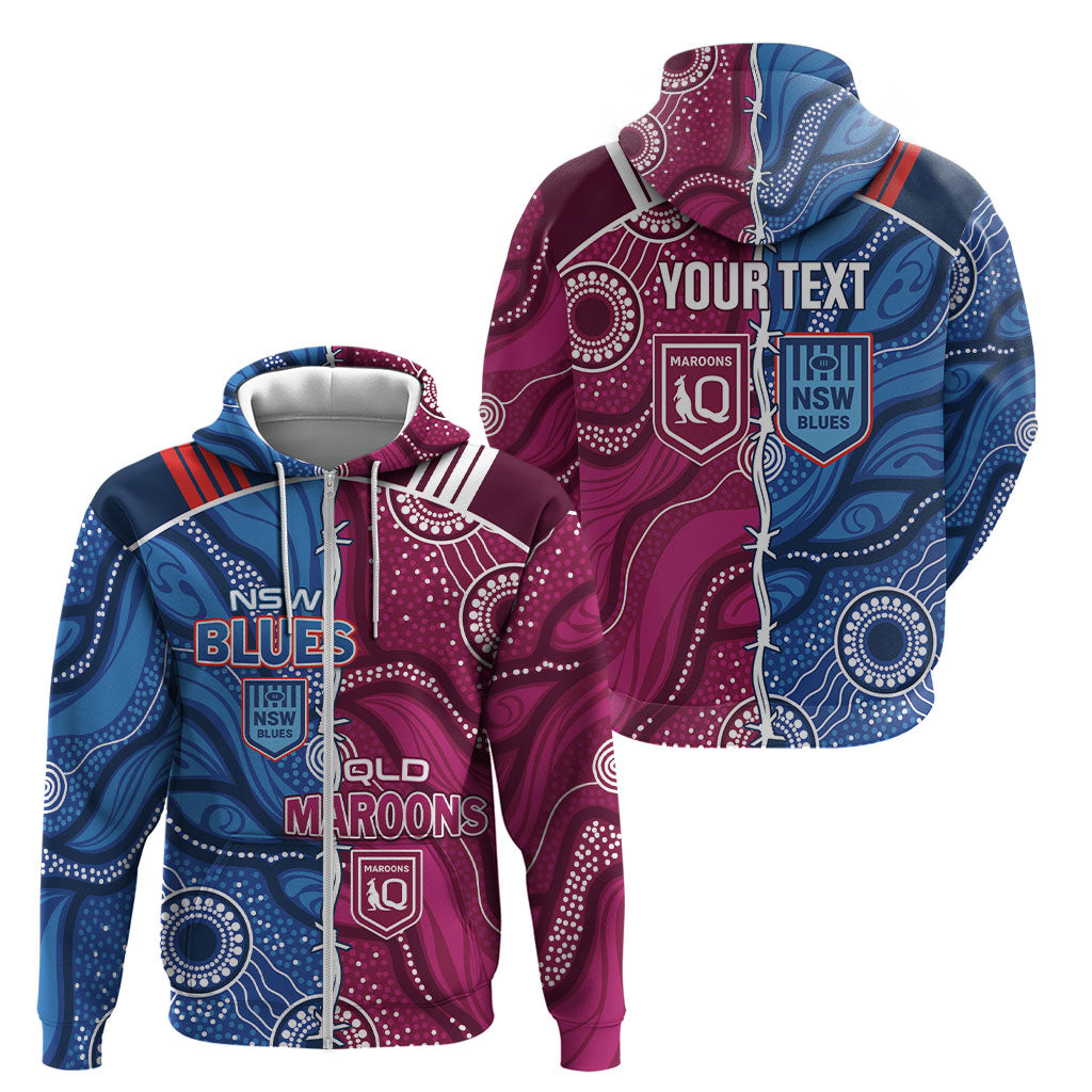 NSW Blues and QLD Maroons Rugby Personalised Zip Hoodie 2026 Come On Together