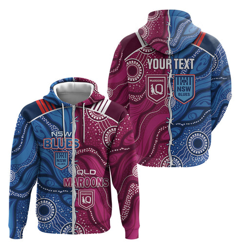NSW Blues and QLD Maroons Rugby Personalised Zip Hoodie 2026 Come On Together