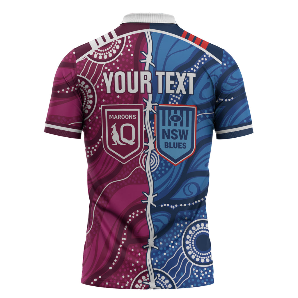 NSW Blues and QLD Maroons Rugby Personalised Zipper Polo Shirt 2026 Come On Together