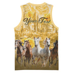 Personalised Melbourne 2026 Cup Basketball Jersey Yellow Rose Horse Racing