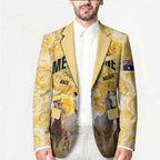 Personalised Melbourne 2026 Cup Blazer Yellow Rose Horse Racing