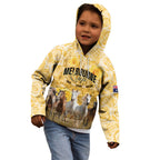 Personalised Melbourne 2026 Cup Kid Hoodie Yellow Rose Horse Racing