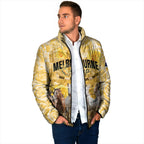 Personalised Melbourne 2026 Cup Padded Jacket Yellow Rose Horse Racing