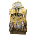 Personalised Melbourne 2026 Cup Sleeveless Zip Hoodie Yellow Rose Horse Racing
