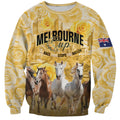 Personalised Melbourne 2026 Cup Sweatshirt Yellow Rose Horse Racing