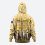 Personalised Melbourne 2026 Cup Zip Hoodie Yellow Rose Horse Racing