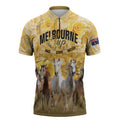 Personalised Melbourne 2026 Cup Zipper Polo Shirt Yellow Rose Horse Racing