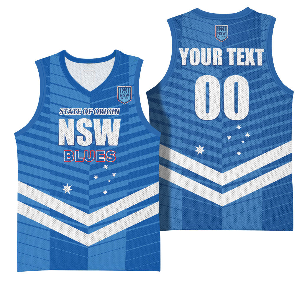 NSW Blues Rugby Custom Basketball Jersey 2026 State of Origin