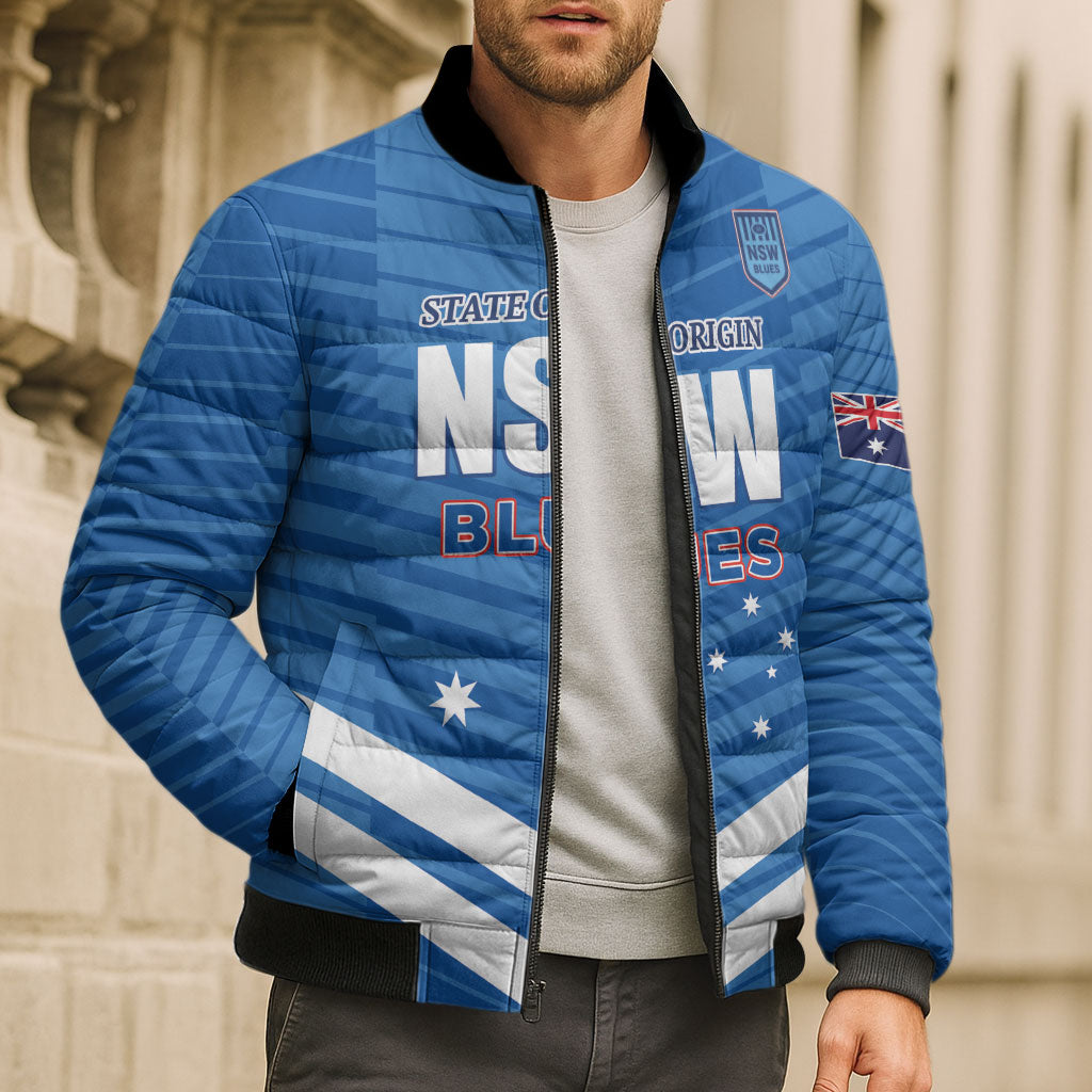 NSW Blues Rugby Custom Bomber Puffer Jacket 2026 State of Origin