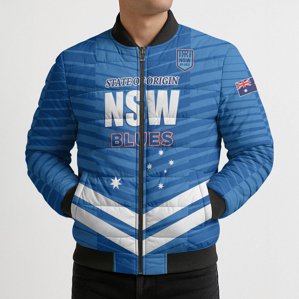 NSW Blues Rugby Custom Bomber Puffer Jacket 2026 State of Origin
