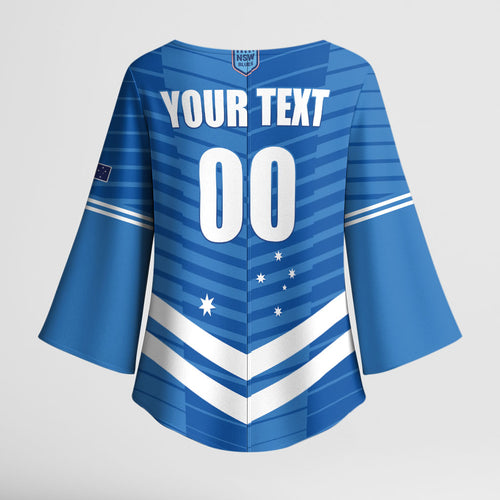 NSW Blues Rugby Custom Kimono Sleeve Blouse 2026 State of Origin