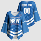 NSW Blues Rugby Custom Kimono Sleeve Blouse 2026 State of Origin