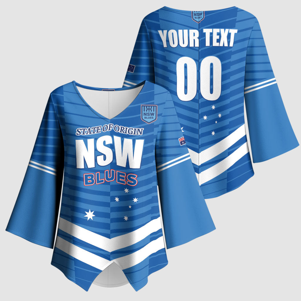 NSW Blues Rugby Custom Kimono Sleeve Blouse 2026 State of Origin