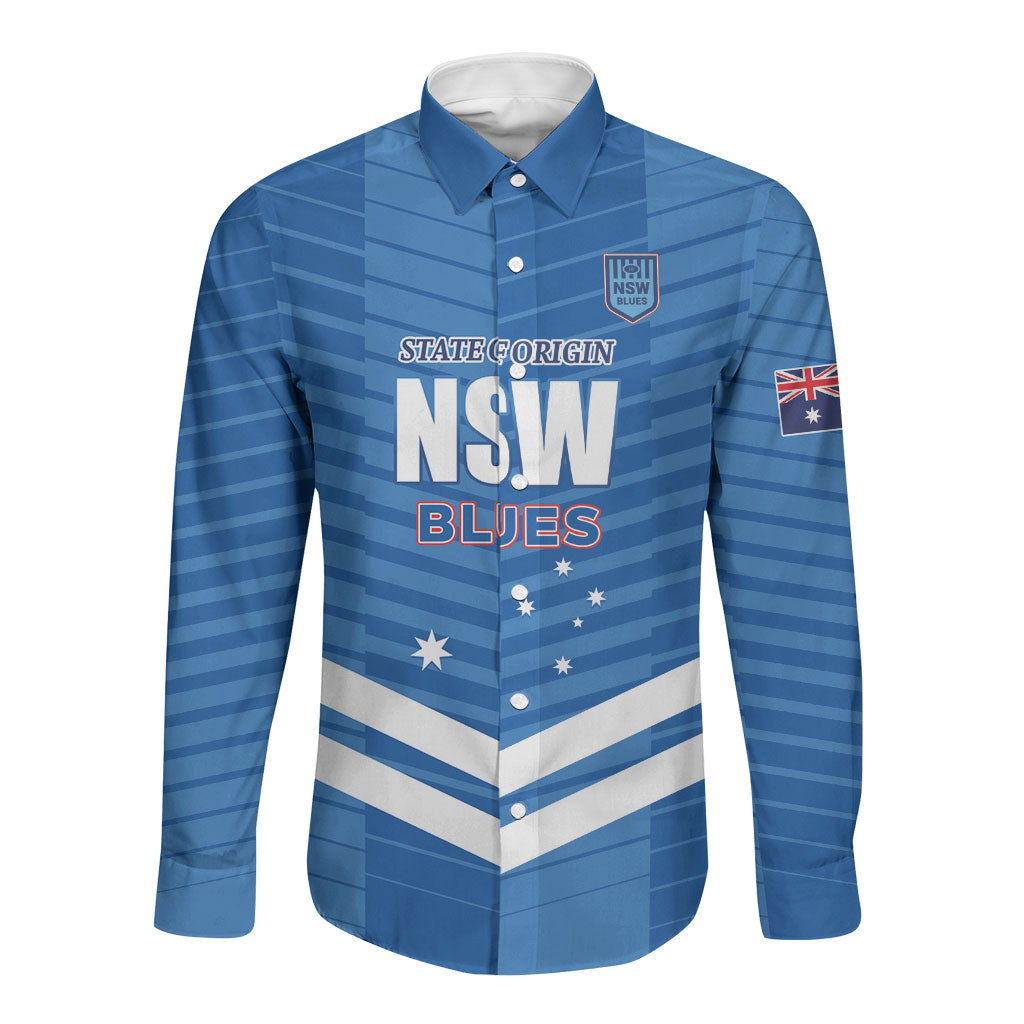 NSW Blues Rugby Custom Long Sleeve Button Shirt 2026 State of Origin