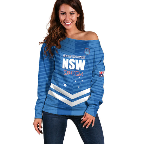 NSW Blues Rugby Custom Off Shoulder Sweater 2026 State of Origin