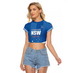 NSW Blues Rugby Custom Raglan Cropped T Shirt 2026 State of Origin