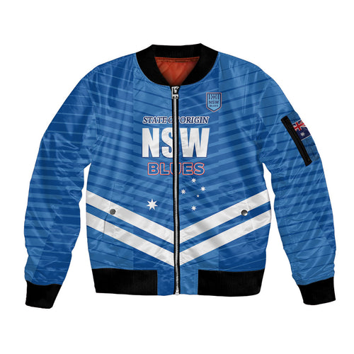 NSW Blues Rugby Custom Sleeve Zip Bomber Jacket 2026 State of Origin