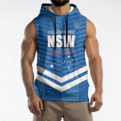 NSW Blues Rugby Custom Sleeveless Hoodie 2026 State of Origin