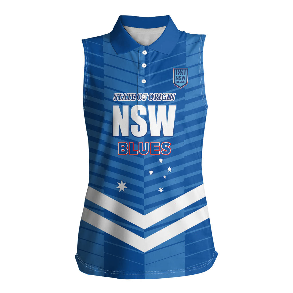 NSW Blues Rugby Custom Women Sleeveless Polo Shirt 2026 State of Origin