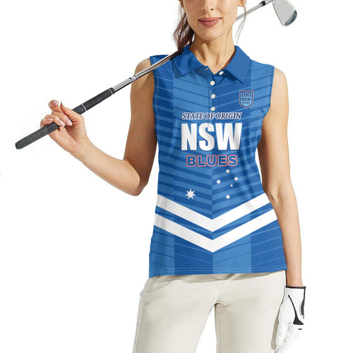 NSW Blues Rugby Custom Women Sleeveless Polo Shirt 2026 State of Origin
