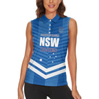 NSW Blues Rugby Custom Women Sleeveless Polo Shirt 2026 State of Origin