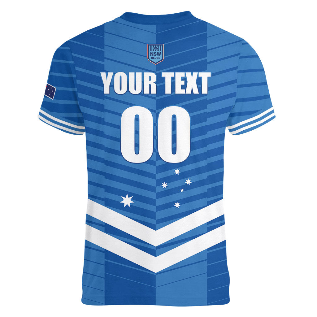 NSW Blues Rugby Custom Women V-Neck T-Shirt 2026 State of Origin