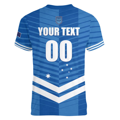 NSW Blues Rugby Custom Women V-Neck T-Shirt 2026 State of Origin