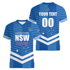 NSW Blues Rugby Custom Women V-Neck T-Shirt 2026 State of Origin