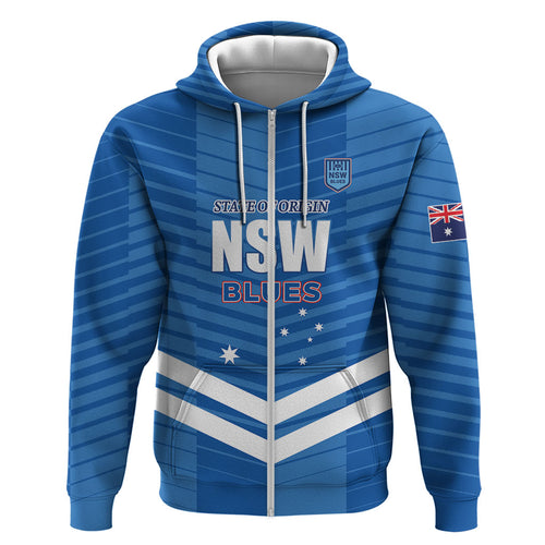 NSW Blues Rugby Custom Zip Hoodie 2026 State of Origin