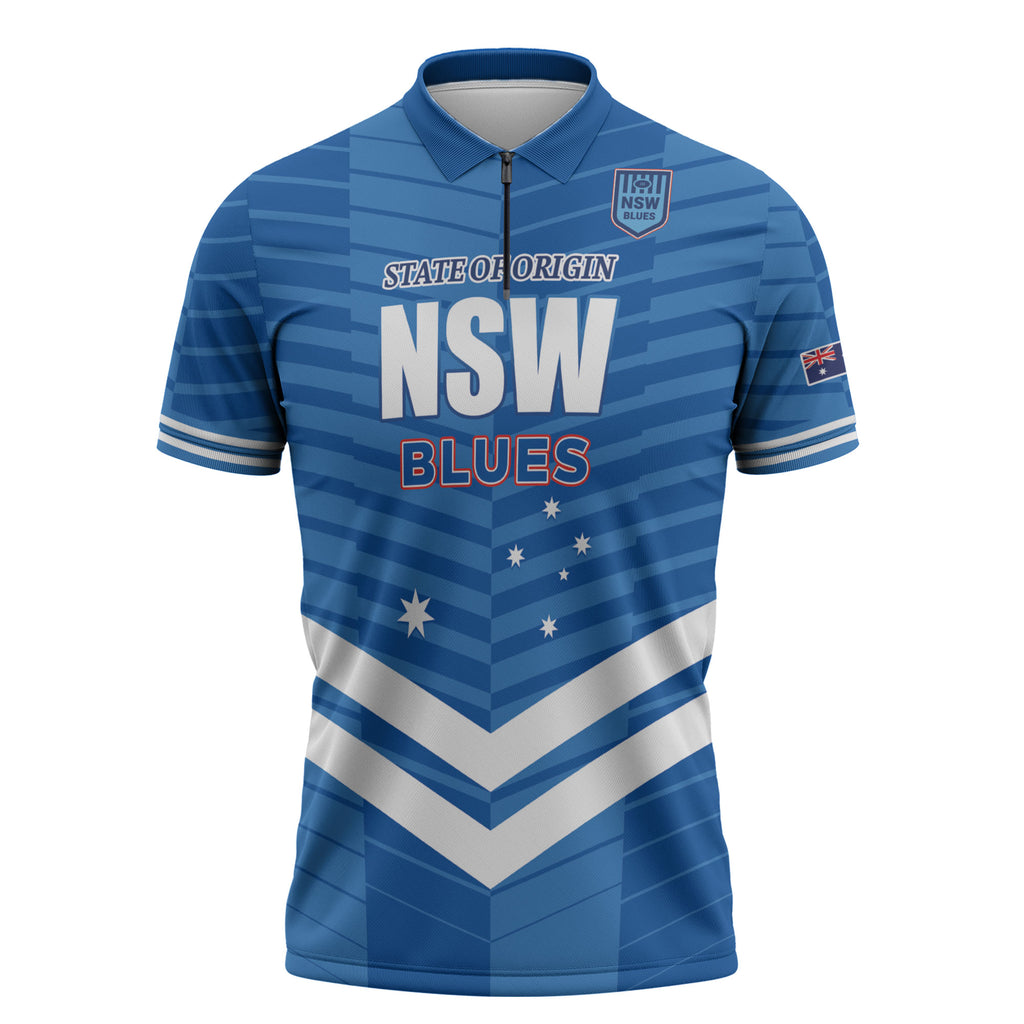 NSW Blues Rugby Custom Zipper Polo Shirt 2026 State of Origin