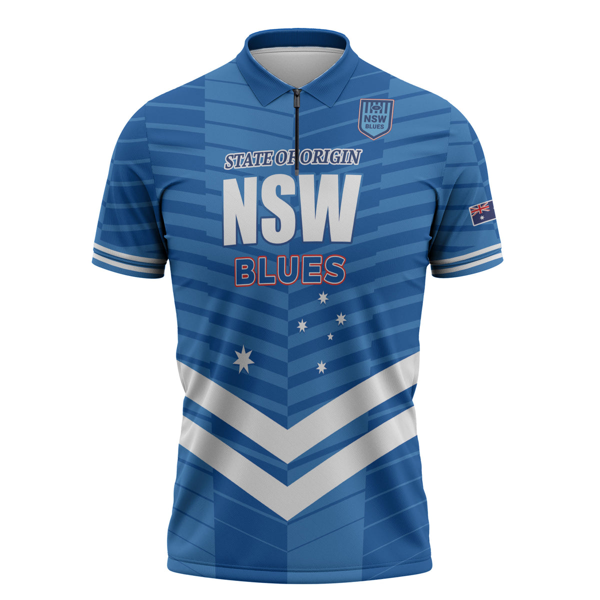 NSW Blues Rugby Custom Zipper Polo Shirt 2026 State of Origin