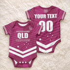 QLD Maroons Rugby Custom Baby Onesie 2026 State of Origin