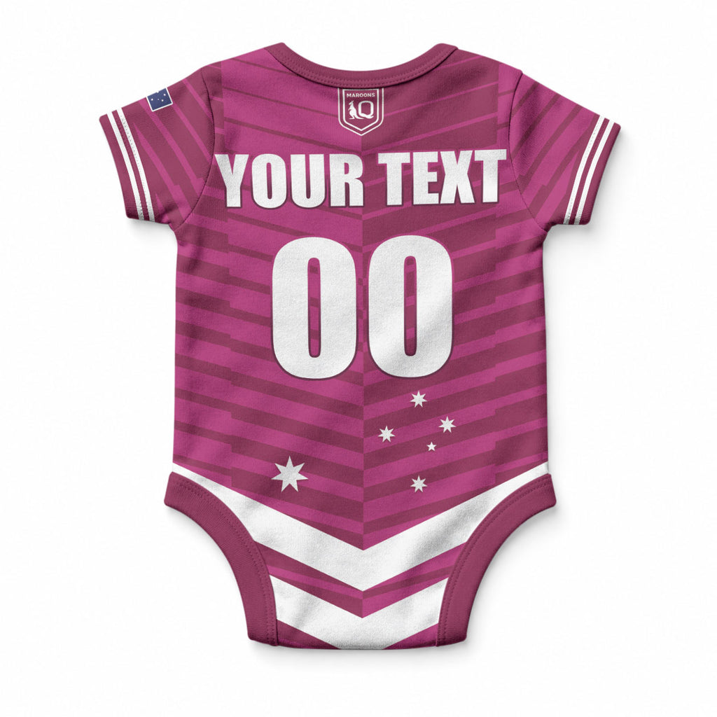 QLD Maroons Rugby Custom Baby Onesie 2026 State of Origin