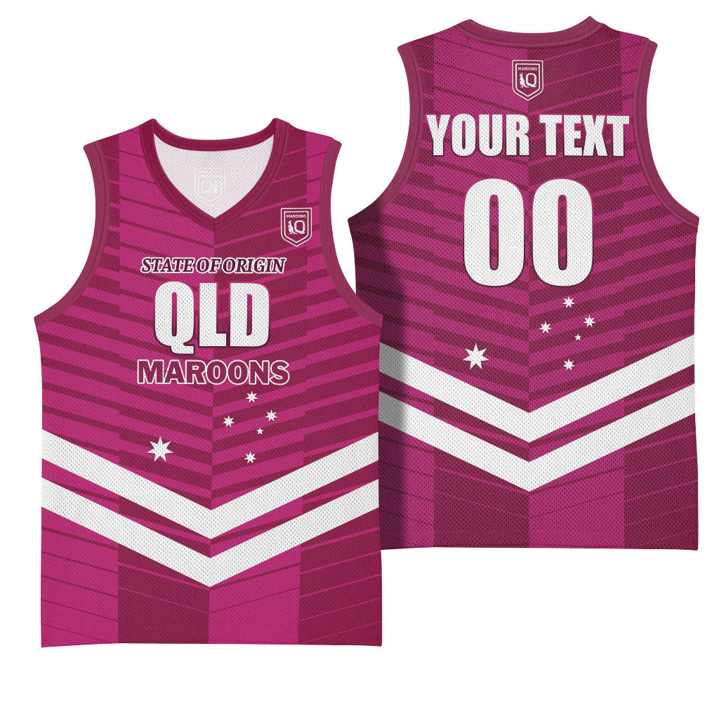QLD Maroons Rugby Custom Basketball Jersey 2026 State of Origin