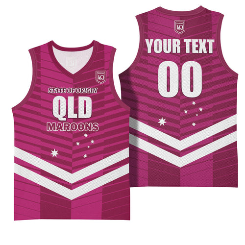 QLD Maroons Rugby Custom Basketball Jersey 2026 State of Origin