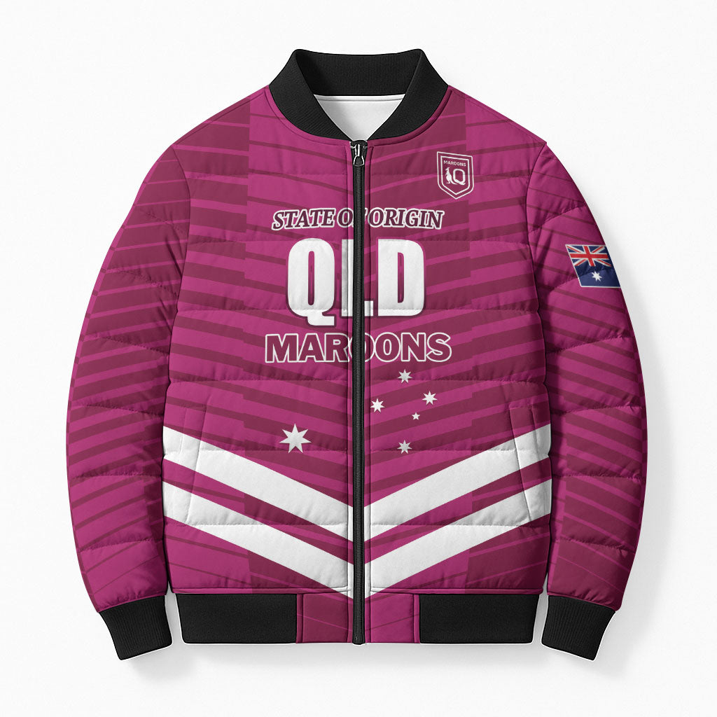 QLD Maroons Rugby Custom Bomber Puffer Jacket 2026 State of Origin