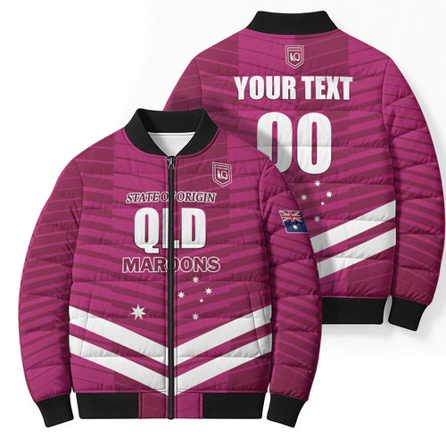 QLD Maroons Rugby Custom Bomber Puffer Jacket 2026 State of Origin