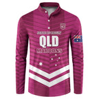 QLD Maroons Rugby Custom Button Sweatshirt 2026 State of Origin