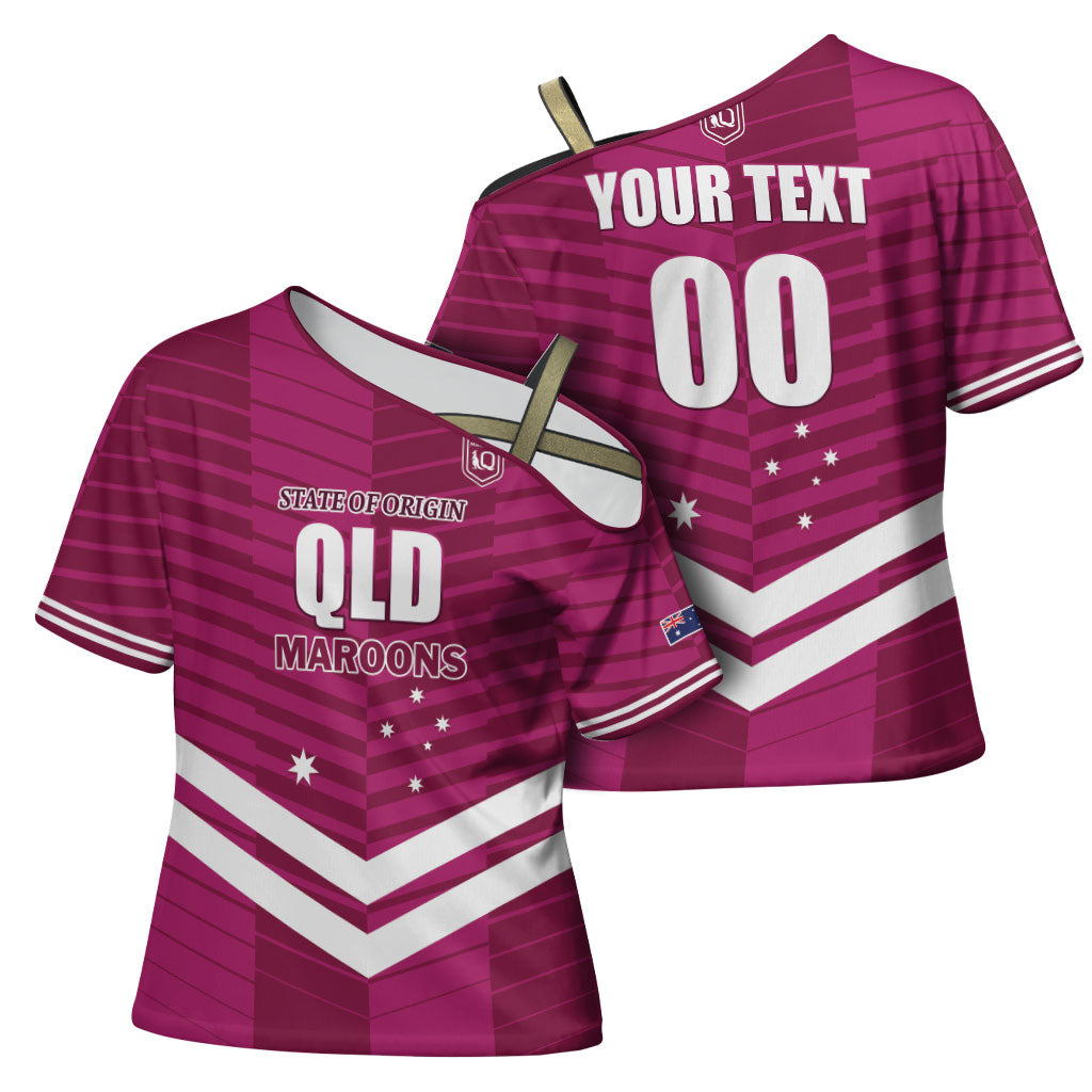 QLD Maroons Rugby Custom Cross Shoulder Shirt 2026 State of Origin