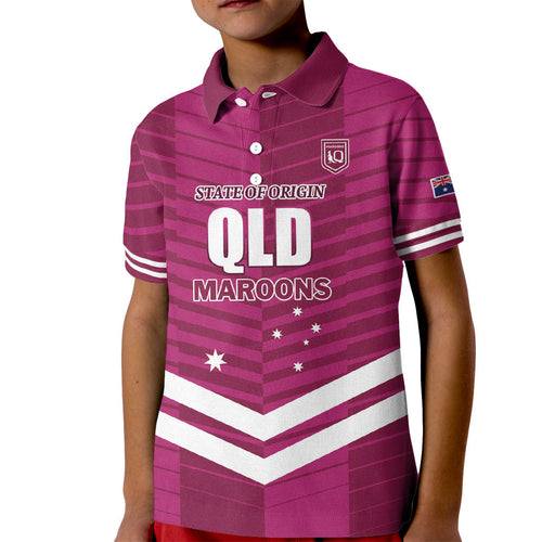 QLD Maroons Rugby Custom Kid Polo Shirt 2026 State of Origin