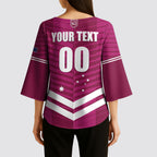 QLD Maroons Rugby Custom Kimono Sleeve Blouse 2026 State of Origin