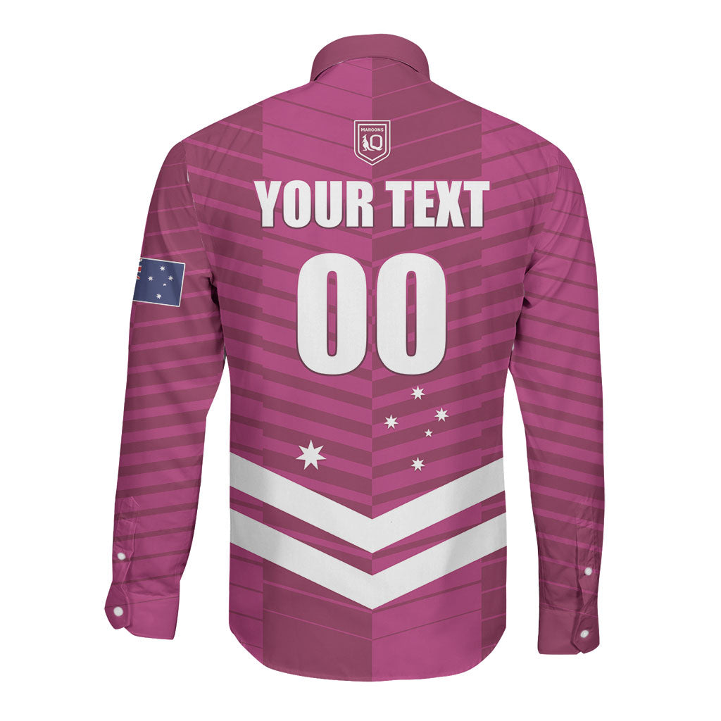 QLD Maroons Rugby Custom Long Sleeve Button Shirt 2026 State of Origin