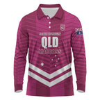 QLD Maroons Rugby Custom Long Sleeve Polo Shirt 2026 State of Origin