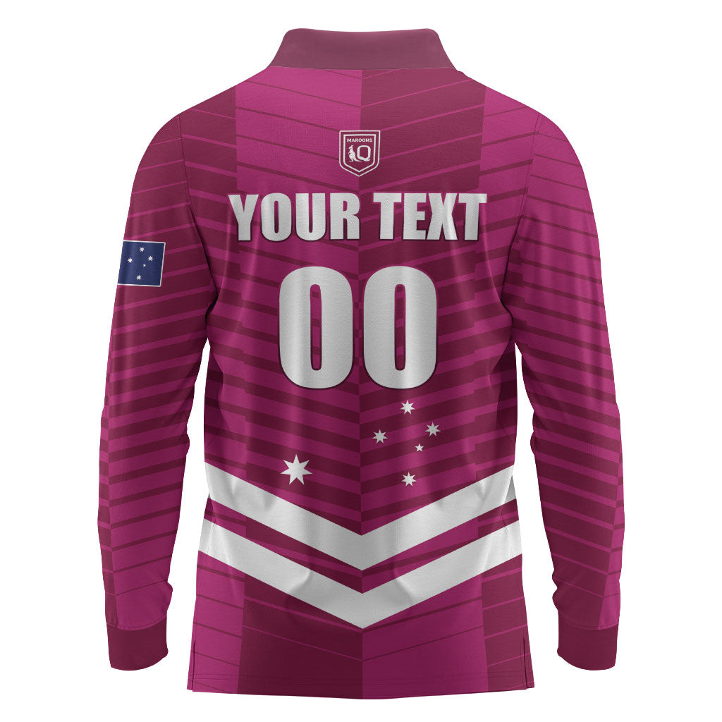 QLD Maroons Rugby Custom Long Sleeve Polo Shirt 2026 State of Origin