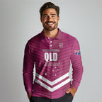 QLD Maroons Rugby Custom Long Sleeve Polo Shirt 2026 State of Origin